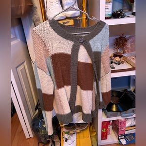 SHEIN, patchwork, cardigan